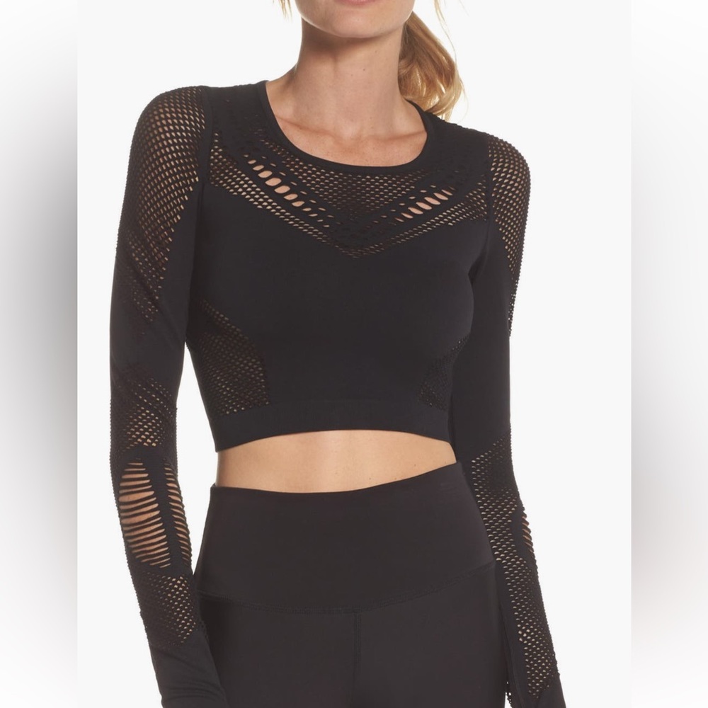 ALO yoga long sleeve crop cut out top S